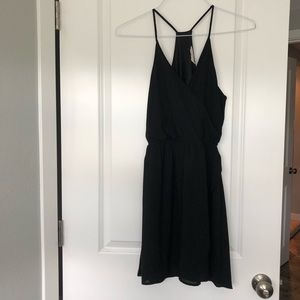 Lush | Flowy Black Midi Dress